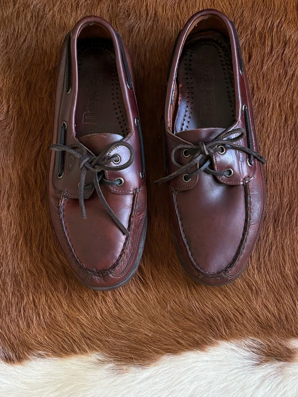 Men’s Dexter- Dark Brown Leather Boat Shoes. Size 10 M